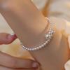 1pc Elegant Adjustable Faux Pearl Beaded Bracelet for Women, Geometric Design, Sophisticated Stylish Accessory for Daily Use, Parties, and Vacations