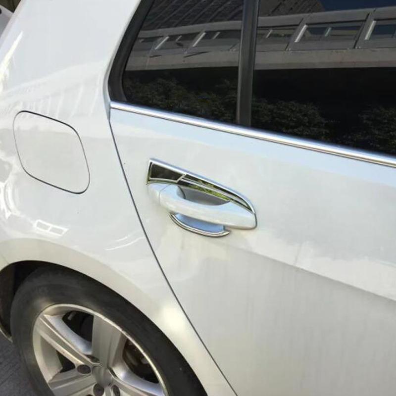 For VW Volkswagen Golf7 Golf 7 2014 2015 2016 2017 2018 Car Door Handle Bowl Cover Trim Chrome Exterior Accessories Sticker