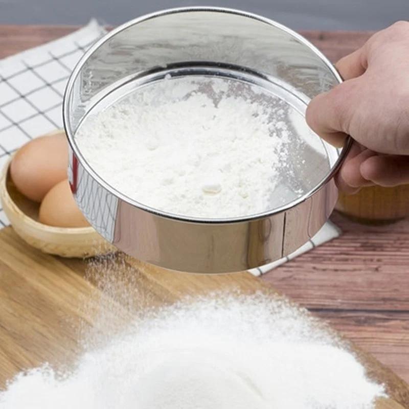 Stainless Steel Flour Sieve Baking Small Tool sliver Mesh Sugar Powder Kitchen Tools Practical household Kitchen accessories