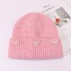 Bow Hat for Women's Winter Wool Hat Big Head Circumference Thickened Warm Knitted Hat
