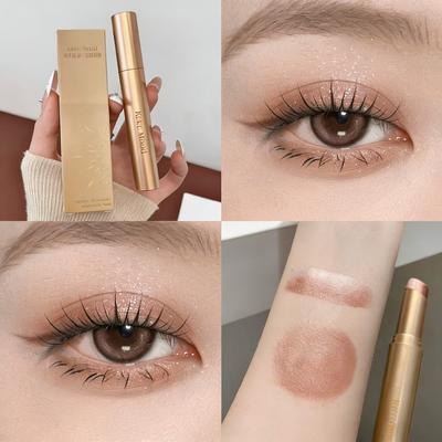 Tricolor Eyeshadow Stick, Stick Shadow, Highlighter, Eyeshadow, Delicate Gradient, Glitter Highlighter Eyeshadow, Stick Eyeshadow, 03