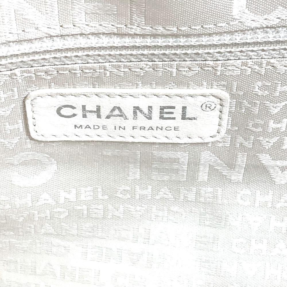 CHANEL Arabesque Bag Tote Bag Hand Bag Canvas White/Dark Navy Based