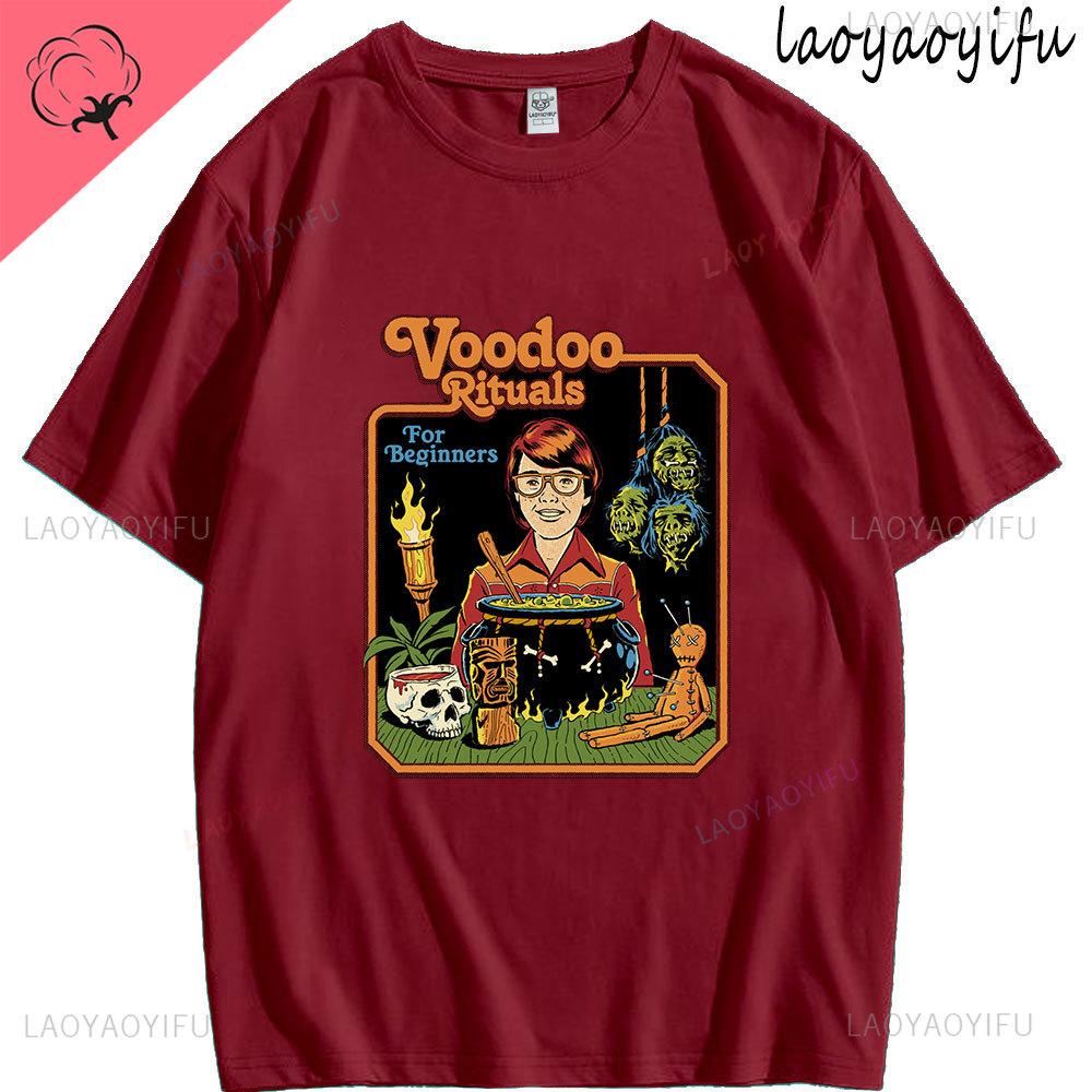 

Voodoo Rituals for Beginners Theme 100Cotton Mens Womens Summer Shortsleev Fashion New Clothes Casual Simple Round Neck Tee 4XL