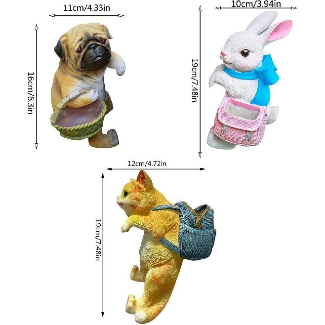 SUCADA Creative Hanging Planter Decor Garden Patio Decor - Resin Animal Planter Hugger Indoor Plant Decorations for Flower Pot Cute Garden Balcony