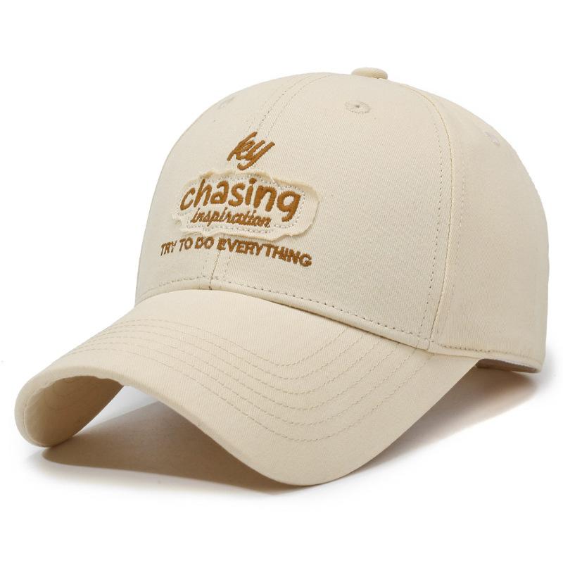 

Весенне-осенняя кепка женская бейсболка с вышитыми буквами мужская уличная шляпа от солнца бежевый