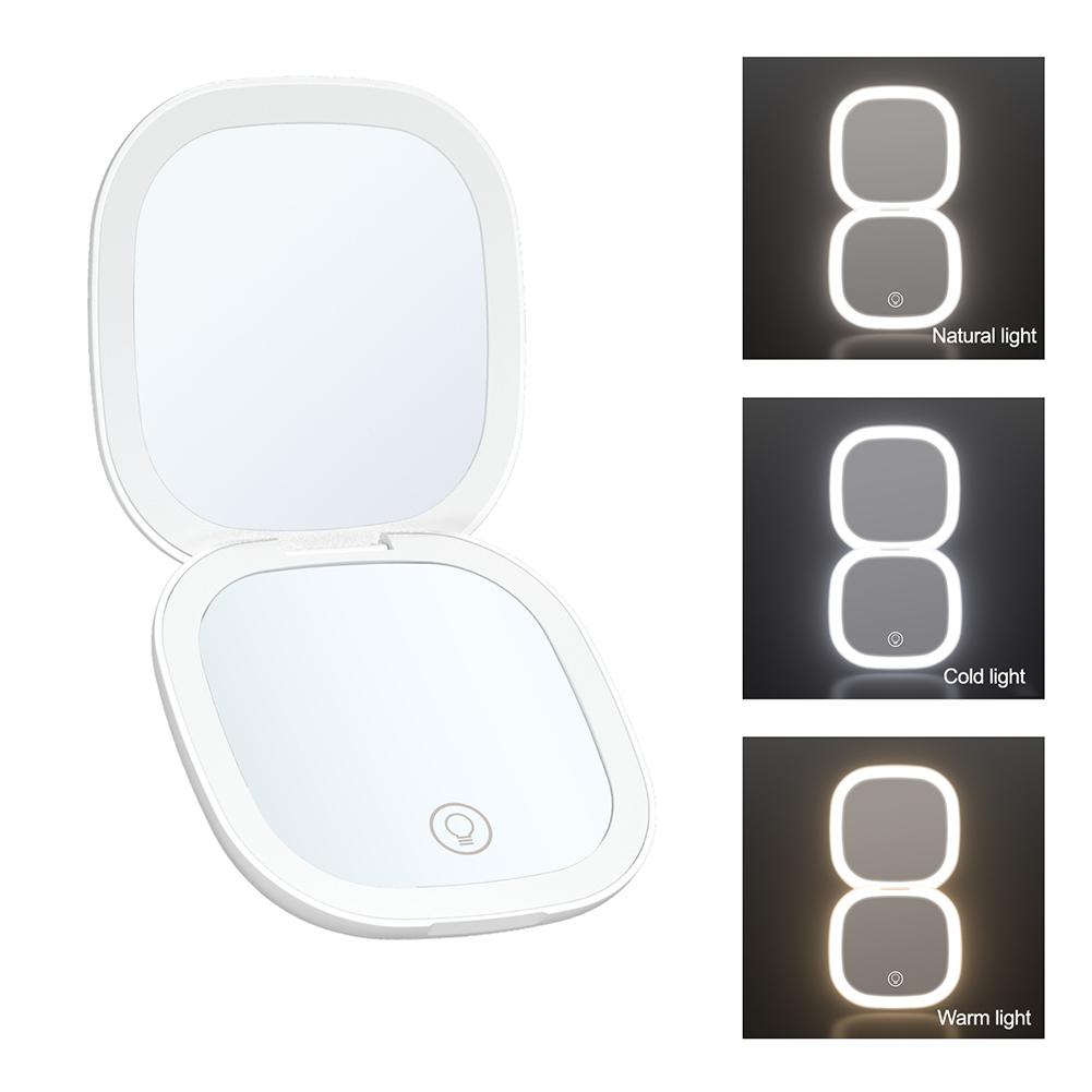 Travel Mirror With Light Magnification 1X Or 5X Touch Button Travel Magnifying Mirror For Gathering Dating Traveling