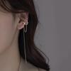S925 Sterling Silver Elegant Tassel Ear Cuff - No Piercing, Women's Cold Aesthetic Earrings