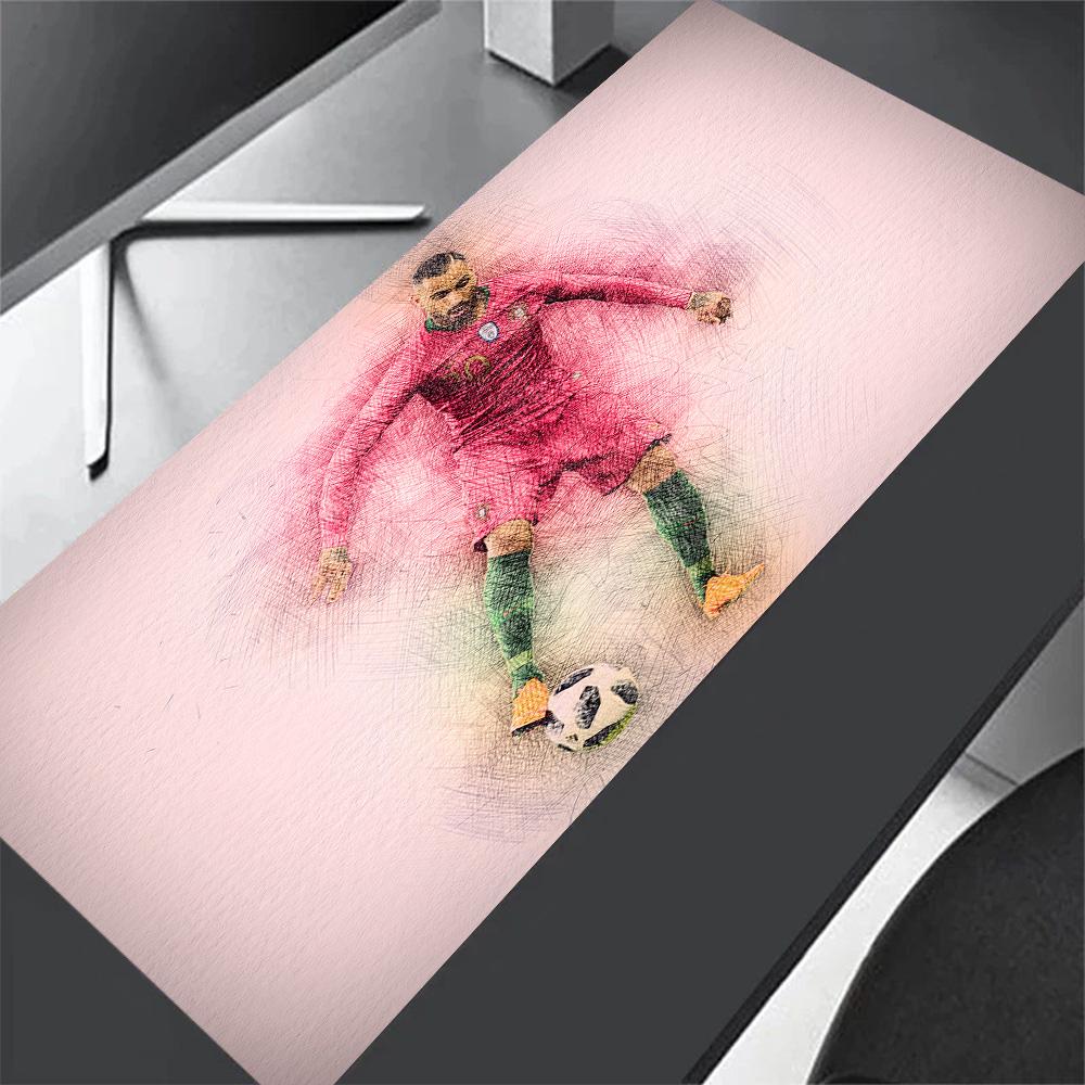 Ac Milan Soccer Star Gaming Mouse Pad Keyboard Mat Ultra-Long Desk Mat Non-Slip Rubber Bottom Office and Gaming Desk Decoration