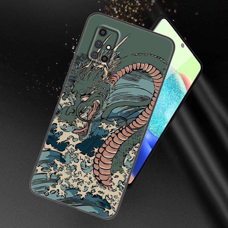 Japanische Welle Anime Drache Handyhülle Für Samsung A21 A30 A50 A52 S A13 A22 A32 A33 A53 A73 5G A11 A12 A31 A51 A70 A71 A72 Hülle