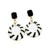 2025 Trendy Black & White Striped Earrings - High-End, Light Luxury Style for Autumn & Summer