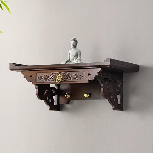 Wall-Mounted Buddhist Altar Stand, Shinto Shrine, Home Meditation and Prayer Stand/Day of the Dead Altar Holder, Buddhist Altar Incense Rack (60cm (23
