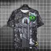 Maglietta Estiva Top Allenamento Calcio Edizione Speciale Brasile Nero Grigio Maglia da Calcio Uomo Donna Outdoor Asciugatura Rapida T-shirt