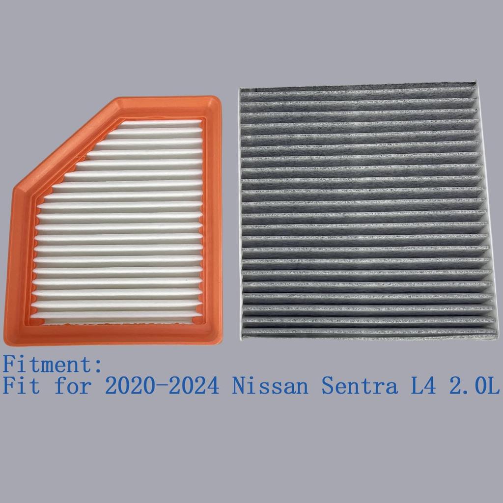 Engine & Cabin Air Filter Fit for 2020-2024 Nissan Sentra L4 2.0L, Replace 16546-6LA0A 27277-6CA0A 165466LA0A 272776CA0A