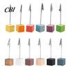 Thick And Thin Paper Clip 2 Pcs Wooden Cube Base Memo Holder with Clips, Mini Table Photo Postcard Number Stands for Name Cards, Photos, Memos,