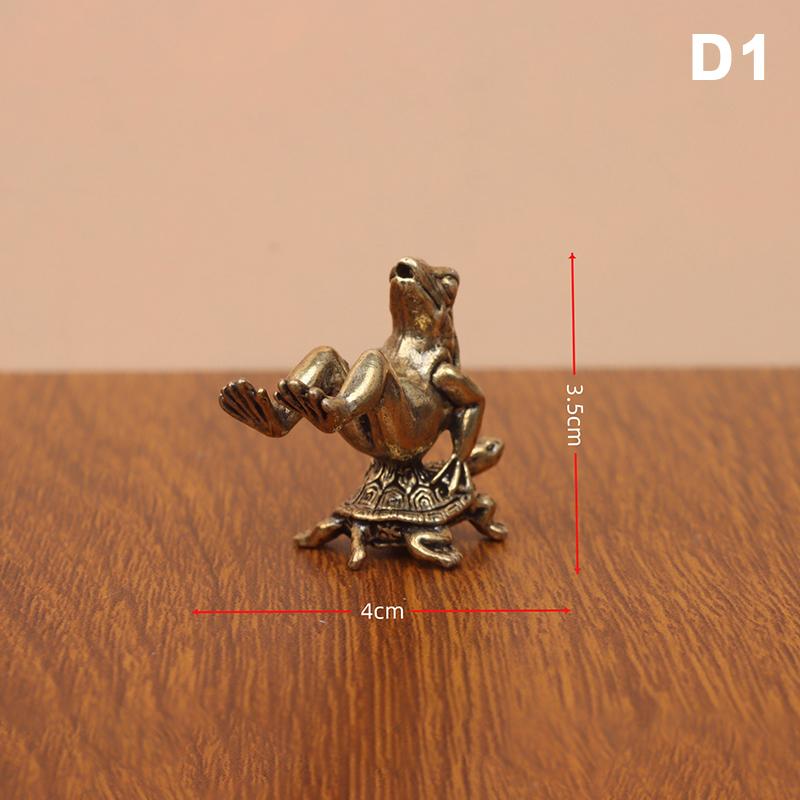 Pure Copper Feng Shui Turtle Statue Antique Brass Tortoise Figurine Lucky Charm Ornament for Home Office Business Place Decor