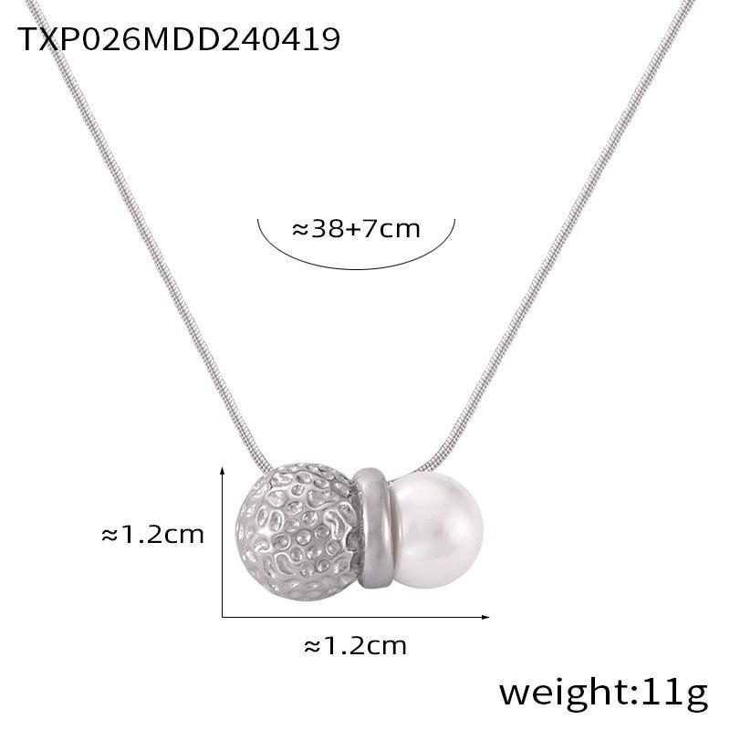 

Minimalist Hip-Hop Peanut Pendant with Shell Beads in Titanium Steel