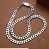 Collana catena cubana placcata in argento sterling S collana di tendenza Moda maschile Ins Versatile hip-hop collana vistosa per uomo e donna Hip-hop trendy
