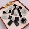 Elegant Camellia Bow Brooch: Retro Pearl Flower Corsage Pin