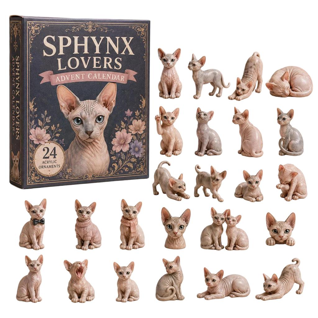Sphynx Acryl 2D Flach Haarlos Anhänger für Schlüsselbund und Handtasche