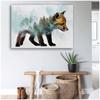 Landscape Forest Bear Fox Wolf Nordic Posters And Prints Wall Art Canvas Painting Abstract Animal Wall Pictures For Kids Room