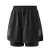 Unisex Quick-Dry Fake Two-Piece Summer Sports Shorts, Anti-Exposure, Running Three-Quarter Style