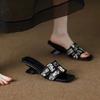 Woman Slippers Heeled Open Toe Slides Retro Shoes for Women Top Designs On Offer Easy Wears Unique Low Price Summer Sandals Sale