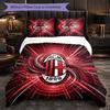 AC Milan Pattern 3 Pieces Bedding Set Soft Microfiber Duvet Cover with Pillow Cases for Bedroom