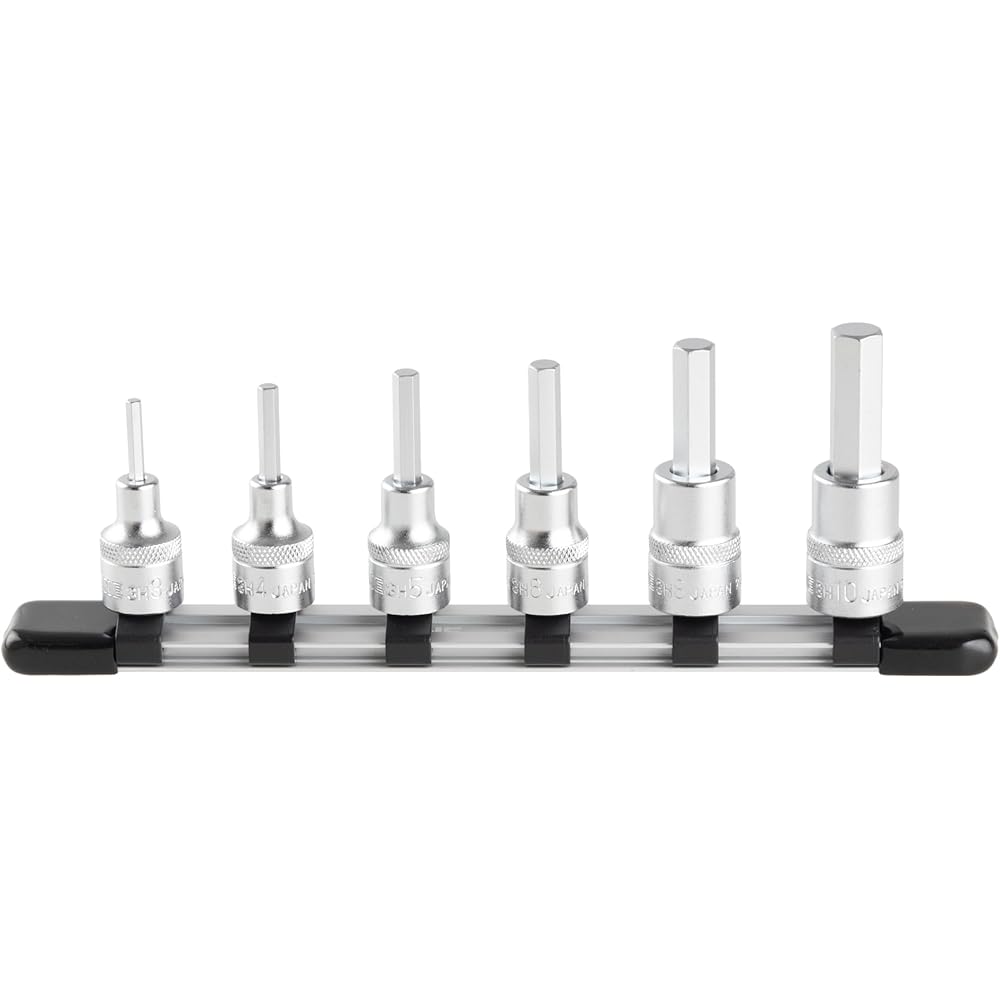 TONE Hexagon Socket Set with Holder 9.5mm Drive 6 Pieces