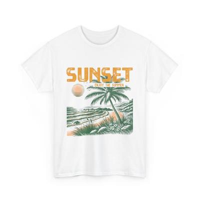 Strand-Vibes T-Shirt | Sommer Ozeanwellen T-Shirt | Sonnenuntergang - Genieße den Sommer Shirt