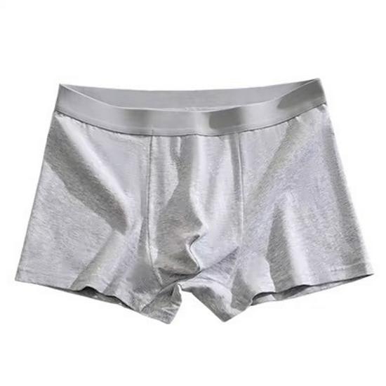 Men's Plus Size Pure Cotton Antibacterial Boxer Briefs - Loose, Breathable, Mid-Waist, Four Corners