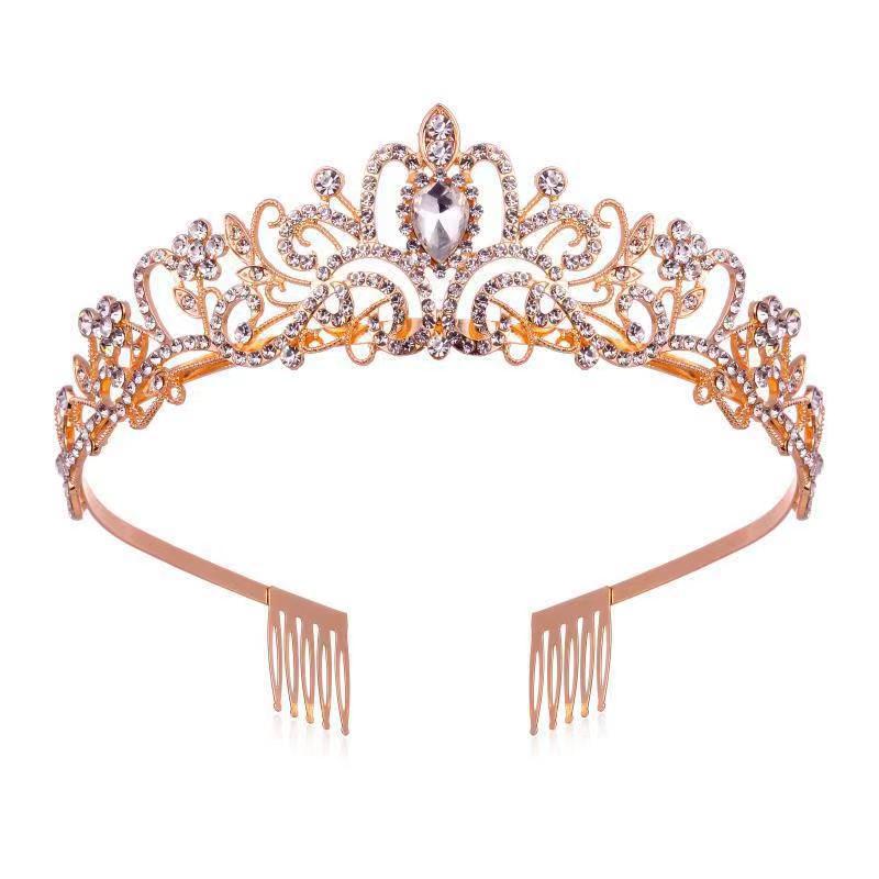 Барокко Изысканная Корона Свадебная Корона Тиара Аксессуары для Волос Популярная Принцесса Гребень для Волос Корона Тиара Бретели