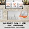 BBQ Access Door, 762x533 Mm Double Outdoor Kitchen Door, Stainless Steel Flush Mount Door, Wall Vertical Door with Handles and Vents, for BBQ Island,