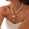 2026 European Cross-Border Starfish & Shell Alloy Necklace - Retro Summer Mermaid Design