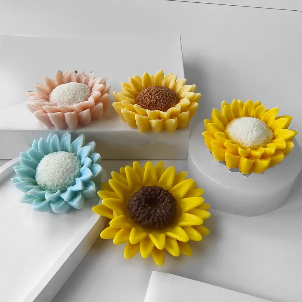 Silicone Ornament Molds Soap Making Moulds Flower Shape Candle Moulds Silicone Texture Suitable for Home Decorations