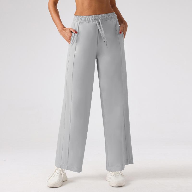 

Быстросохнущие брюки-кюлоты из ледяного шелка с защитой от солнца для фитнеса Large светло-серый