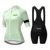 Womens Cycling Jersey Set Breathable Quick-Dry Short Sleeve Bike Apparel Outdoor Riding