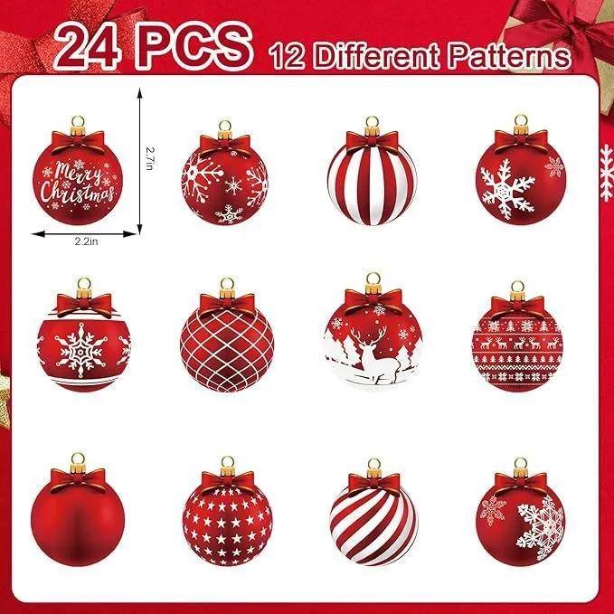 2025 Wooden Christmas Ornaments Hanging Decorations Xmas Ball Pendant DIY Christmas Tree Craft Decor for Home New Year Gifts