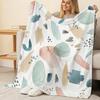 Shed-Free Flannel Fleece Blanket Soft Skin-Friendly Abstract Pattern for Home Leisure, Warmth & Festive Decor (Halloween & Christmas)