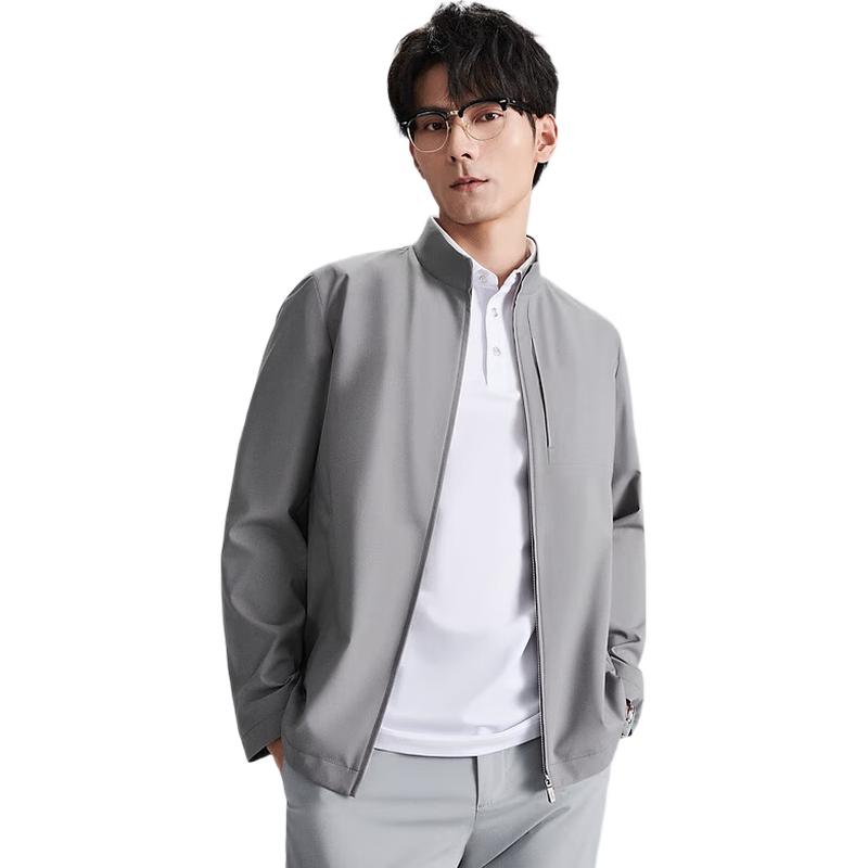 EMZ Men s Easy-Care Stand Collar Zipper Jacket XL