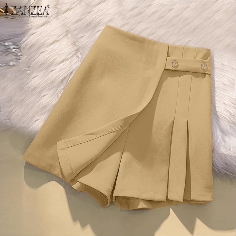 ZANZEA Women Casual Solid Color Loose Summer Shorts