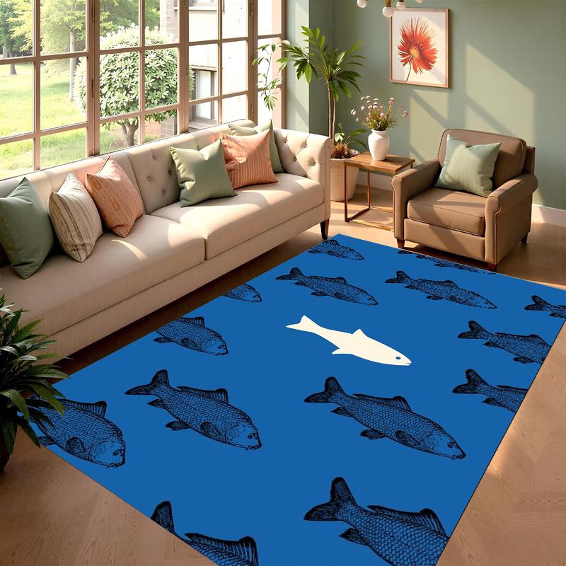 

Abstract Pattern Carpets Deep-sea Fish Schools Rug Live Room Floor Mat Home Decor Carpet Table Mat Kids Room Play Mat Rugs Gift 50X80CM
