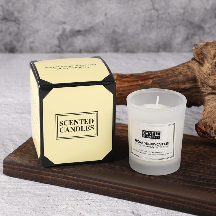 1pc 50g Three color glass cup aromatherapy candle, smokeless fragrance, soy wax fragrance candle with hand gift