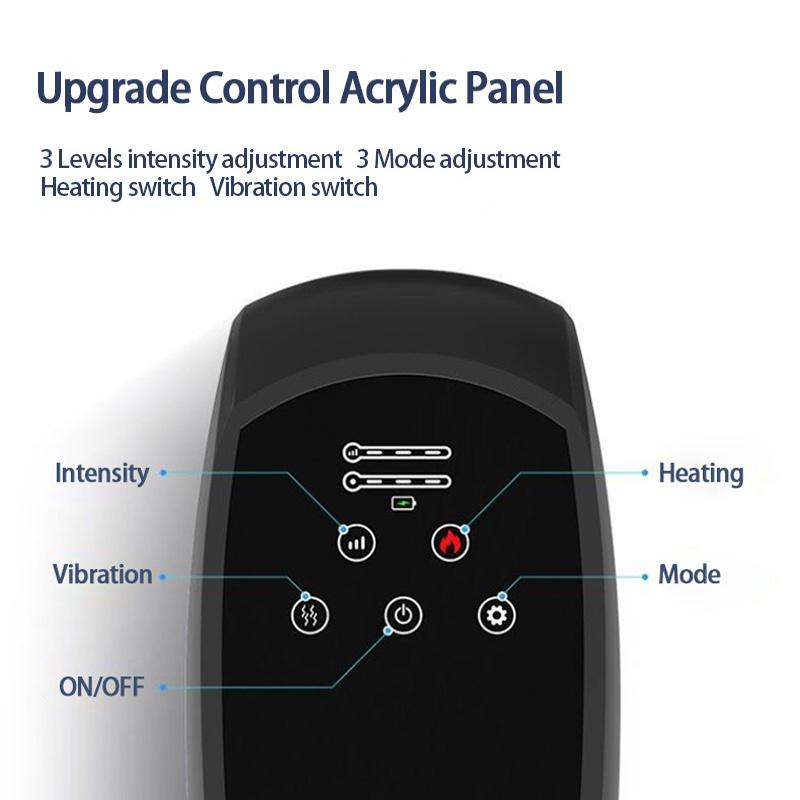 Electric Hand Massager with Heated Airbag Compression Acupoint Rechargeable Palm Finger Massage Machine Fatigue Relief