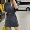 2025 Women's Fashion Suit Romper: Summer High Waist, Loose Fit, Wide Leg Jumpsuit Skirt