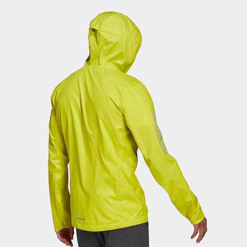 Adidas Solid Color Sports Hooded Zipper Casual Jacket Men Jacket Yellow GJ9950