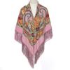 Square Shawl Flower Scarf For Women'S Large-Sized Hijab Retro Printed Tassels Warp Warm Autumn And Winter Cape Bufandas Poncho