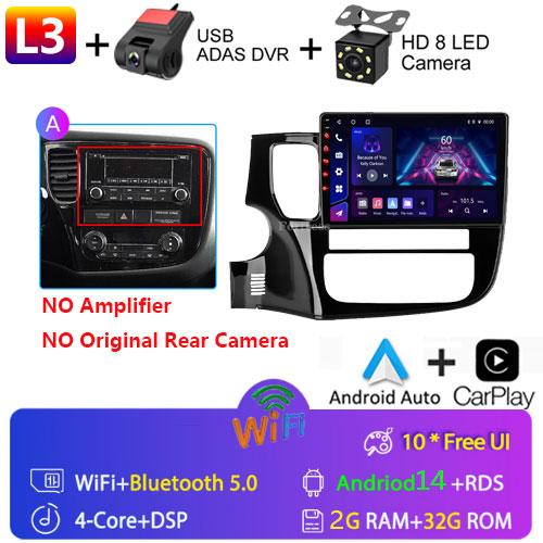 Android 14 For Mitsubishi Outlander 3 GF0W GG0W 2012-2018 Stereo Car Radio Multimedia Video Player GPS AI Voice CarPlay