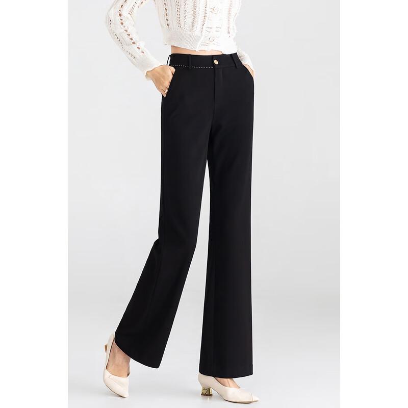 Mengshuya Women's Four-Way Stretch Slim Fit Flared Suit Pants