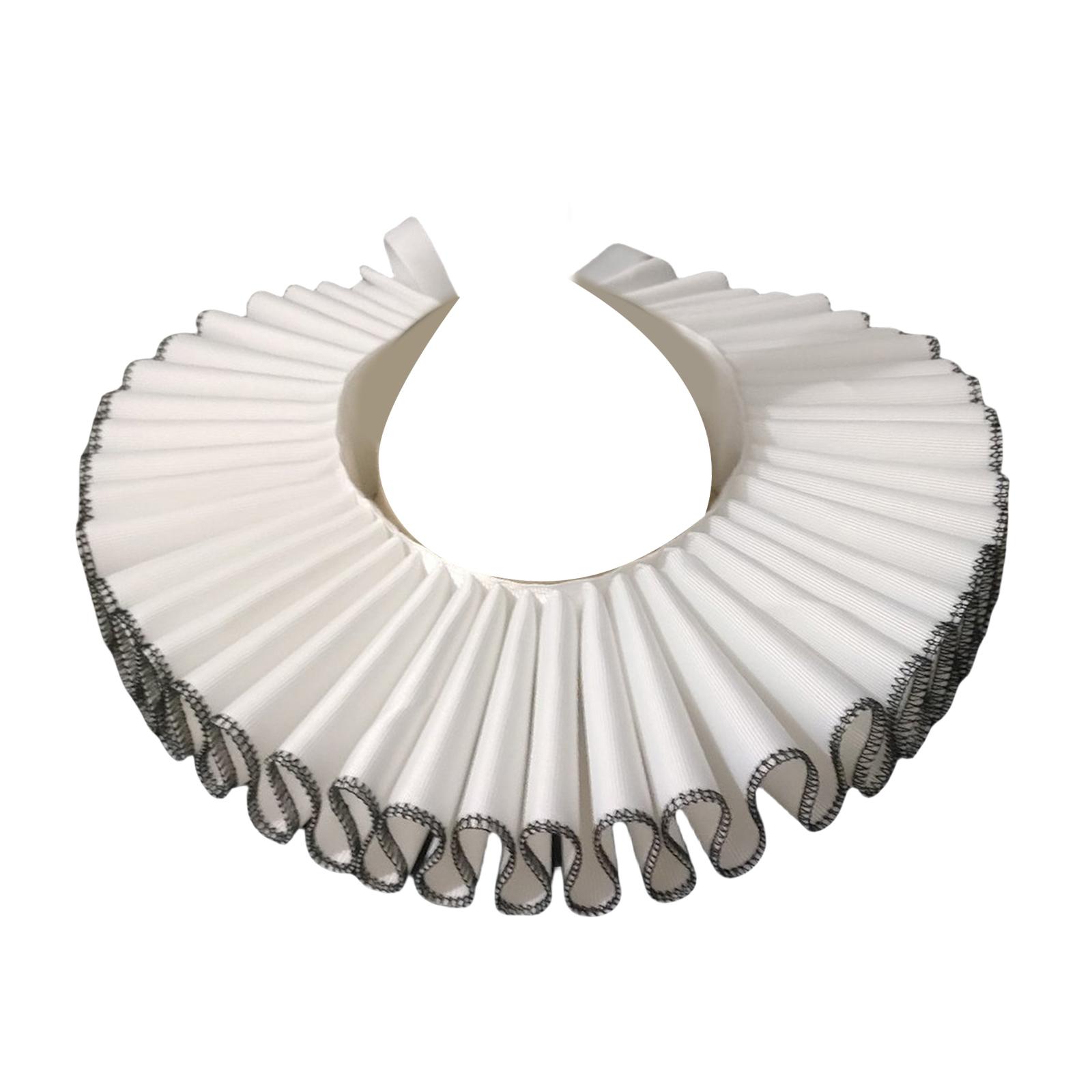 

Средневековый викторианский воротник с оборками и черной отделкой для взрослых, одежда для вечеринки на Хэллоуин, ренессансный косплей воротник-жабо