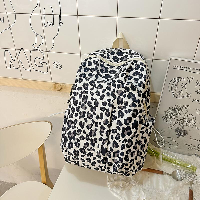 Women's backpack Leopard print backpack Large capacity backpack Cow print backpack High value backpack Fashion casual backpack